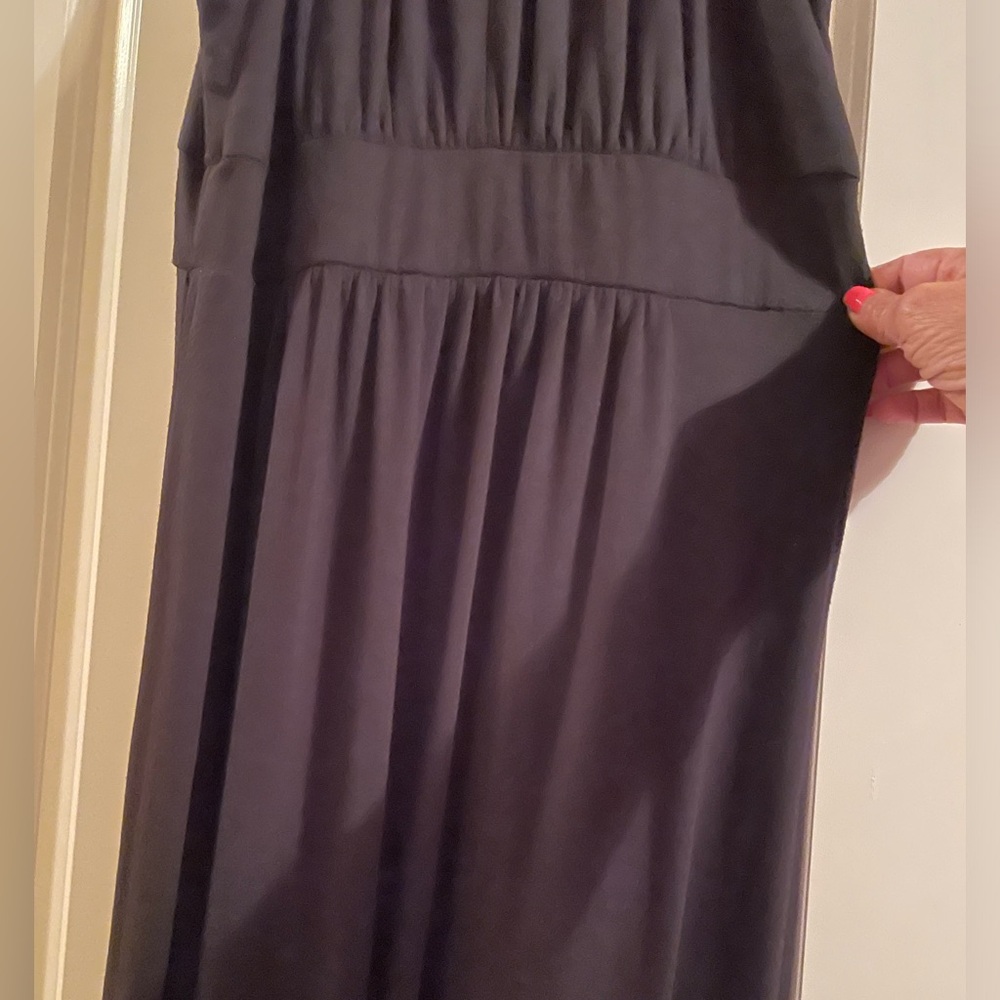 🖤 NEW DIRECTIONS BLK SLEEVELESS MAXI DRESS W STRAPS AND BUTTON CLOSURE SZ PL EUC - Picture 10 of 13